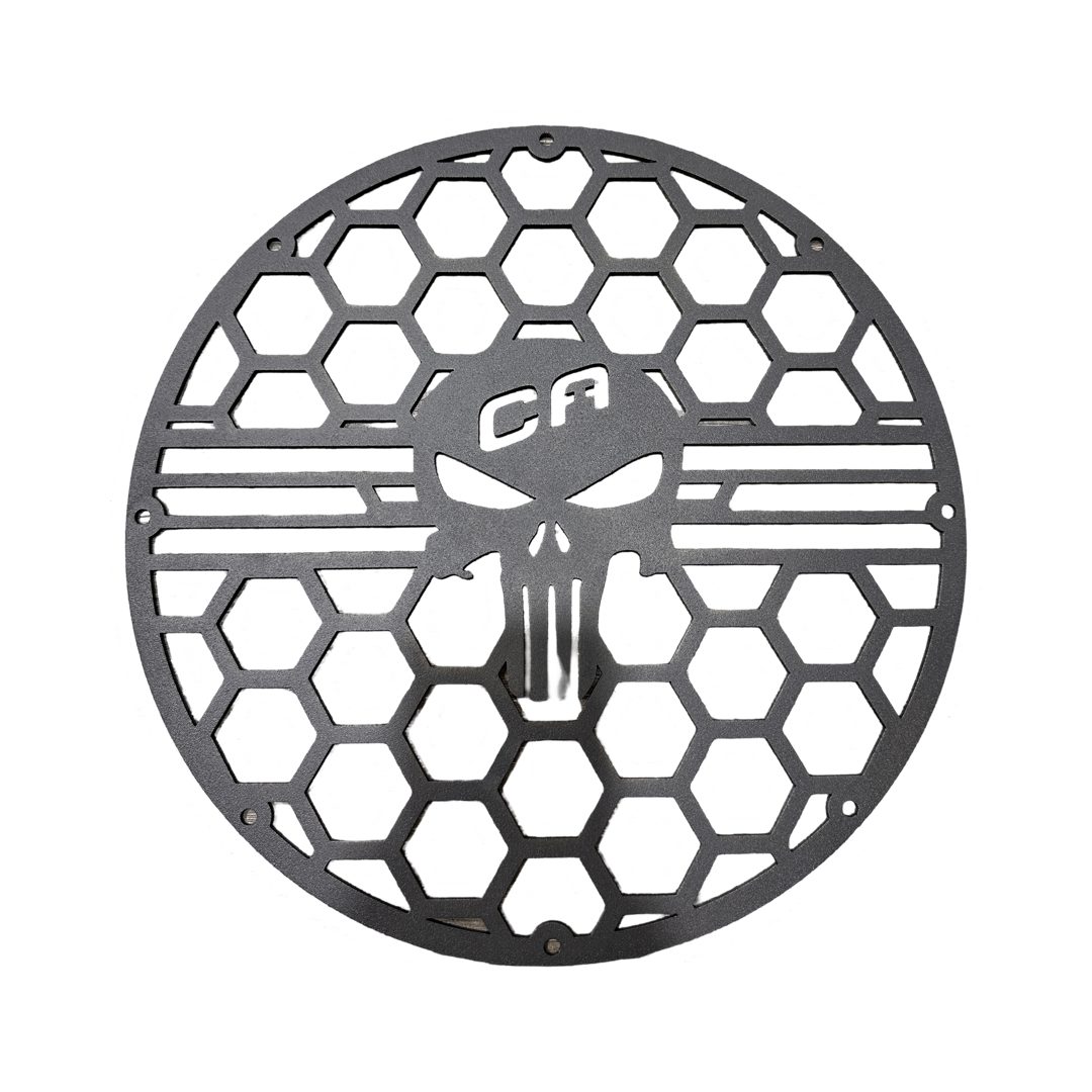 12″ Skull Speaker Grill – Powder-Coated Aluminum Loudspeaker Cover